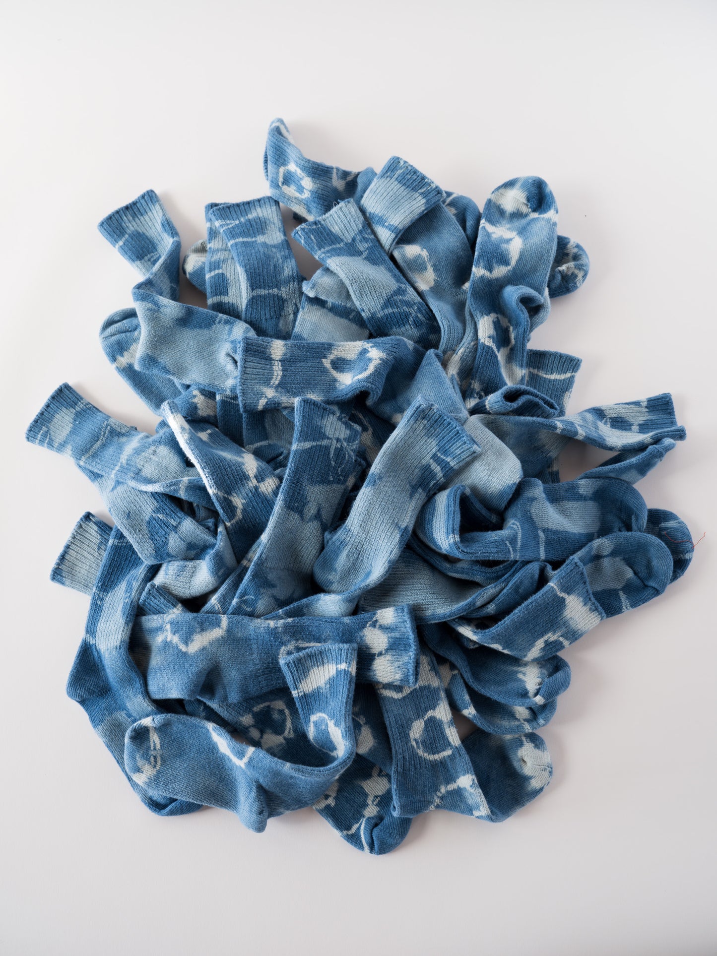 Indigo Tie Dyed Organic Cotton Crew Socks