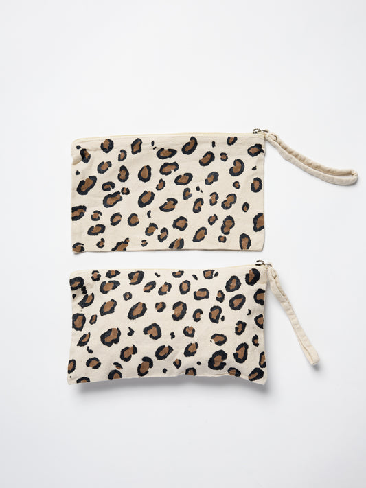 Hand-painted Leopard Pouch