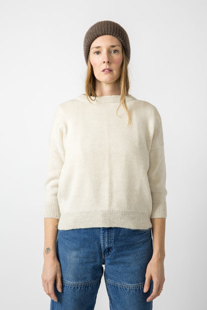 Handknit Alpaca Cropped Sweater